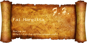 Fai Hargitta névjegykártya